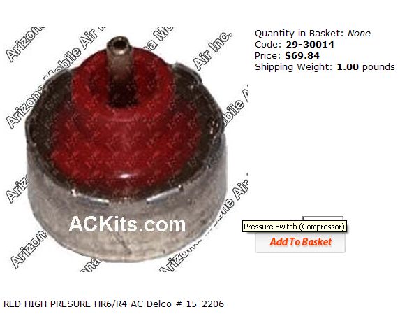 ACDelco 15-22207 GM Original Equipment Air Conditioning Pressure In Compressor Switch 